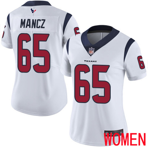 Houston Texans Limited White Women Greg Mancz Road Jersey NFL Football #65 Vapor Untouchable